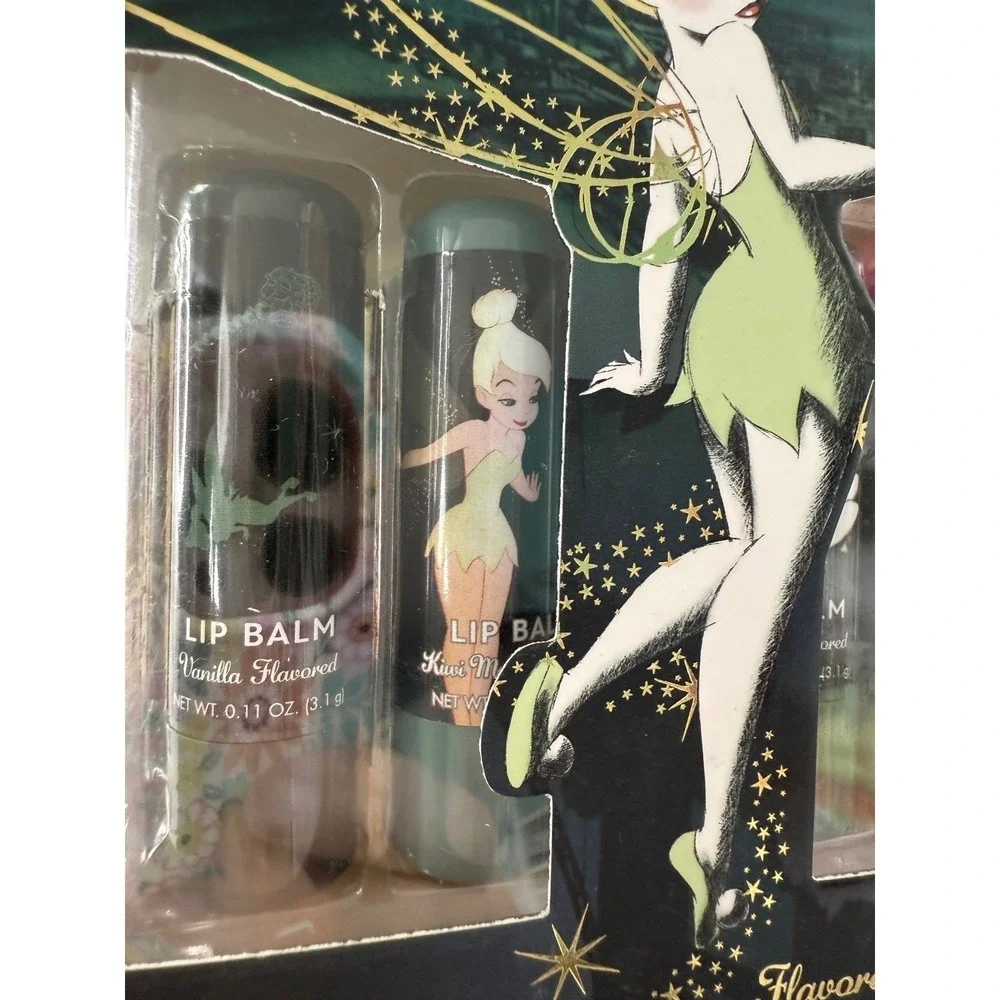 Disney Tinker Bell Flavored Lip Balm Set 4 Pack Fairycore‎ Vanity Y2K NIB